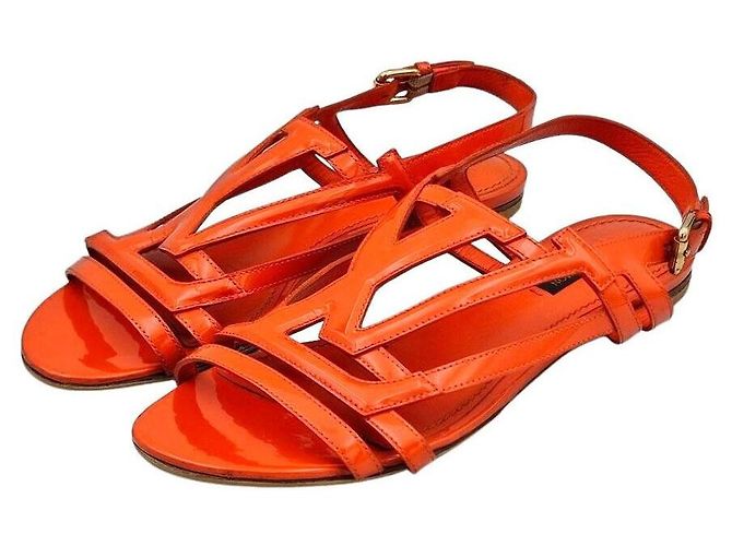 Louis Vuitton Lackledersandalen Orange