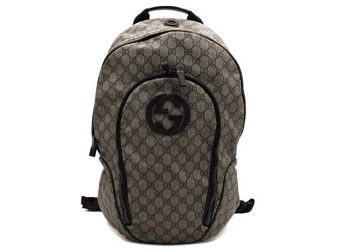 Gucci GG Logo Canvas Interlocking Backpack