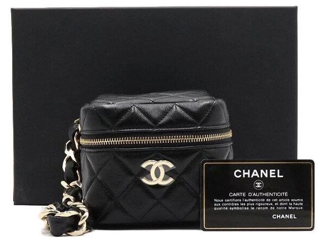 Chanel Clutch con tracolla a catena CC Oro e Nero