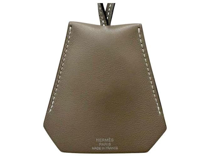 Hermès Hermes Large Leather Clochette Necklace Taupe 