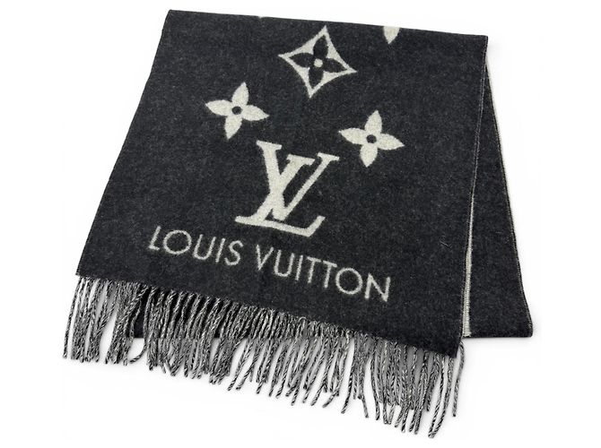 Louis Vuitton Cashmere Stole Brown Black