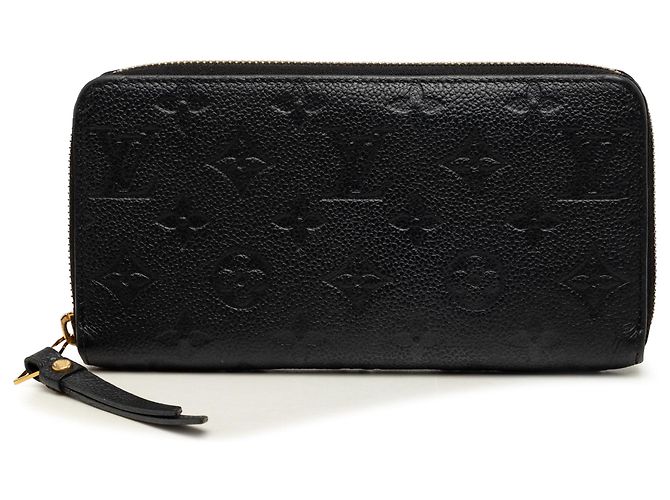 Louis Vuitton Black Monogram Empreinte Zippy Long Wallet