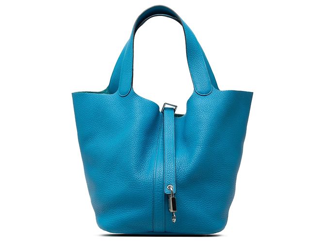 Hermès Blue Clemence Picotin Lock 26 Blau Türkis