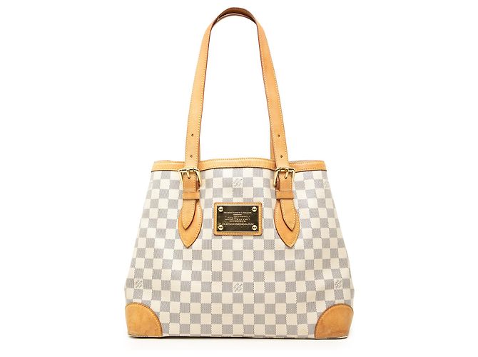 Louis Vuitton White Damier Azur Hampstead MM Branco