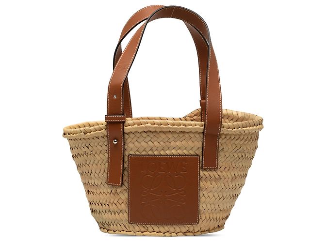 Borsa Tote LOEWE Beige Small Raffia Anagram