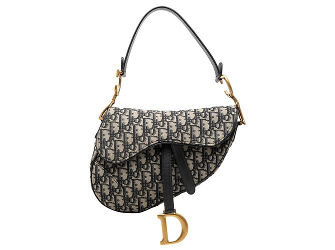 Borsa Saddle in tela Dior Blue Oblique