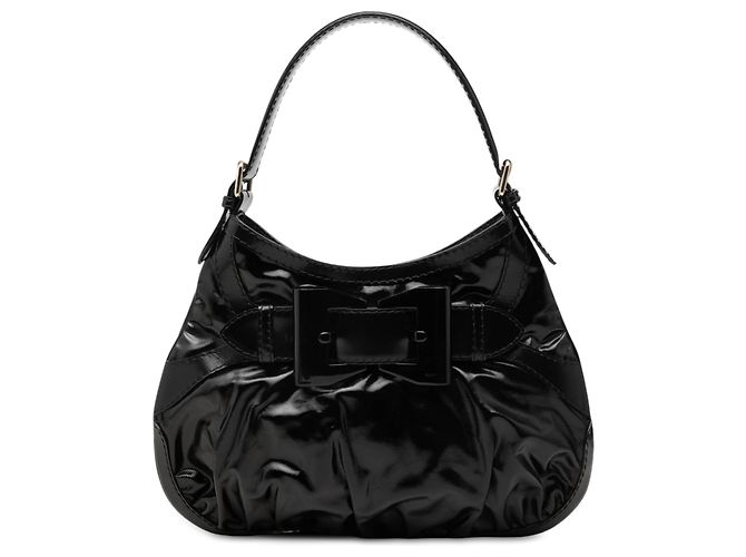Gucci Black Medium Coated Canvas Dialux Queen Hobo Nero