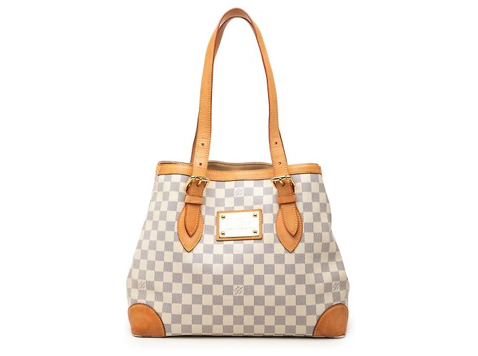 Louis Vuitton White Damier Azur Hampstead MM Weiß