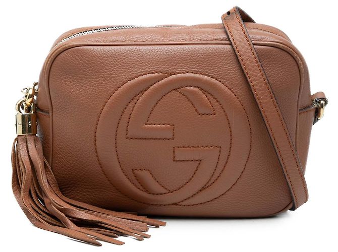 Bolso bandolera Gucci Soho Disco en piel de becerro marrón Castaño