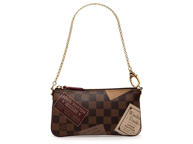 Louis Vuitton Marrom Damier Ebene Trunks Labels Pochette Milla MM