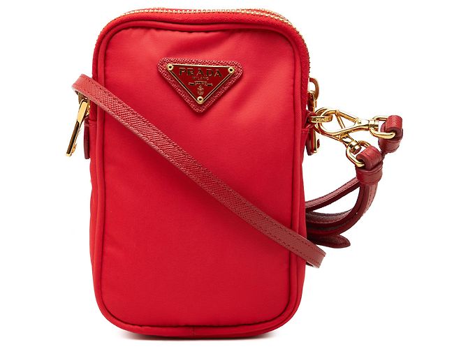 Prada Red Tessuto Double Zip Phone Case
