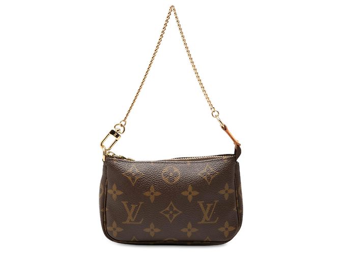 Louis Vuitton Marrón Monogram Mini Pochette Accessoires Castaño