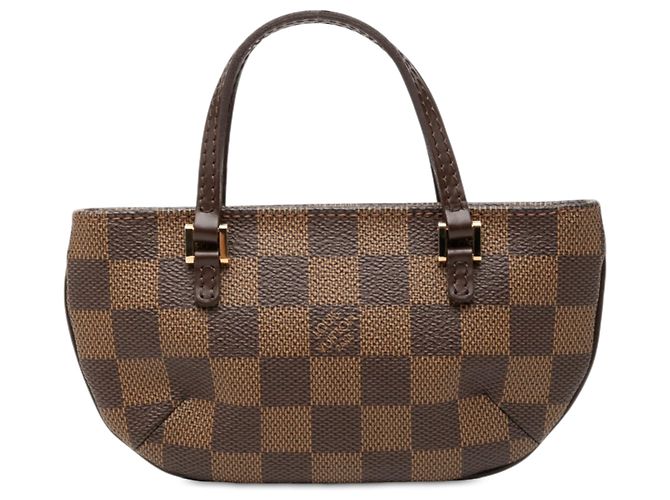 Louis Vuitton Pochette Manosque in Damier Ebene marrone