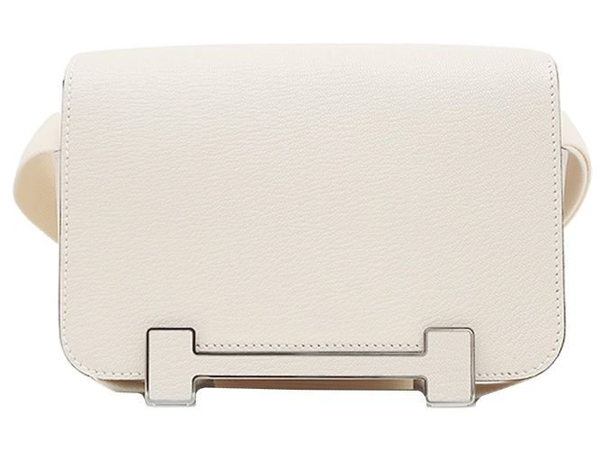Hermès Geta en chevre Mysore blanc Écru