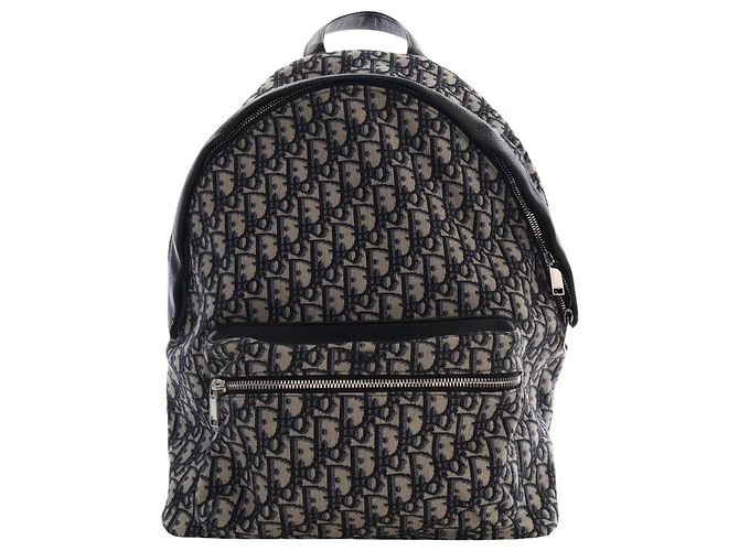 Dior Blue Oblique Canvas Rider Backpack Navy blue
