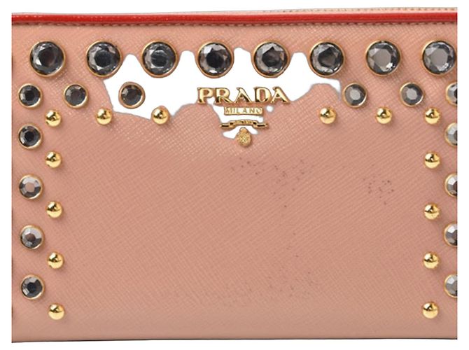 Monedero de charol Prada Beige