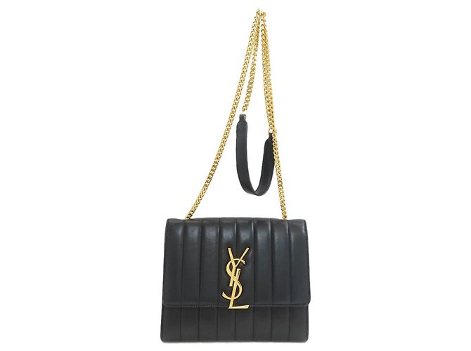 Borsa a Spalla con Catena Saint Laurent Nero