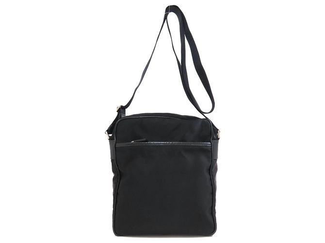 Borsa a tracolla in nylon nero Prada