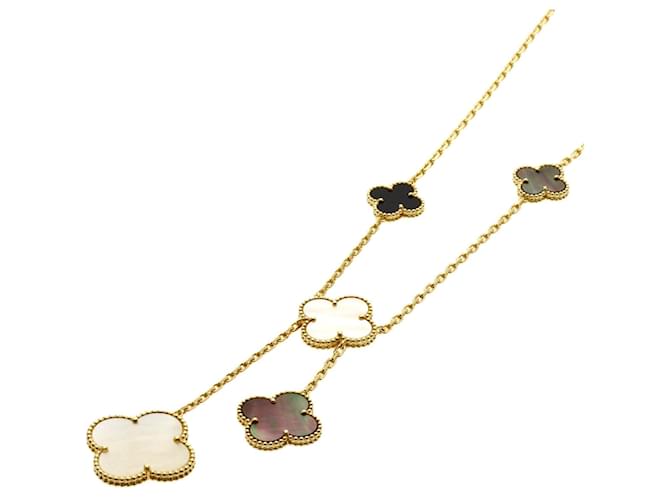 Van Cleef & Arpels Magic Alhambra 6-Motif Shell Onyx Necklace 