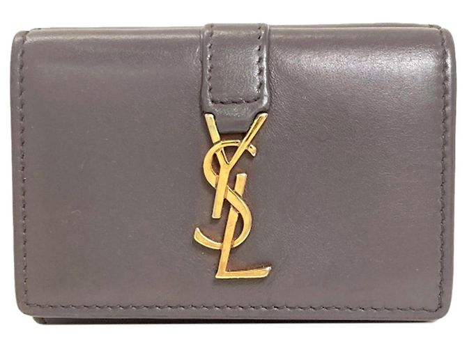 Cartera compacta Cassandra Yves Saint Laurent Castaño