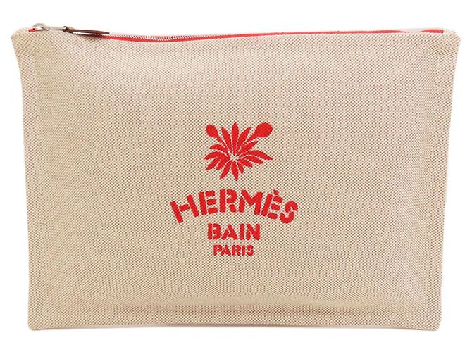 Hermès Pochette accessoire Yachting Hermes Rouge Beige