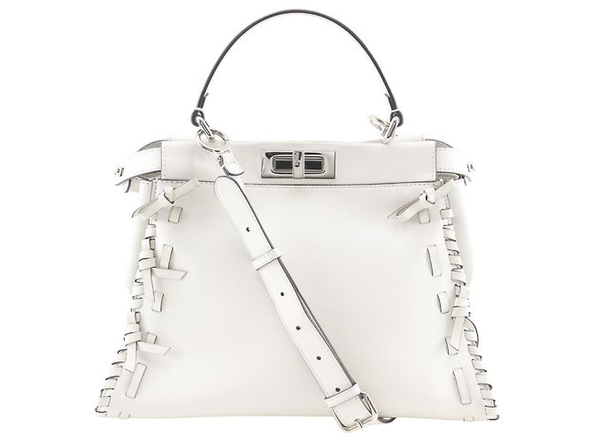 Fendi Peekaboo Handtasche Medium Weiß