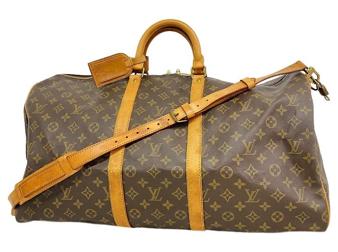 Louis Vuitton Monogram Keepall Bandoulière 55 Marrone