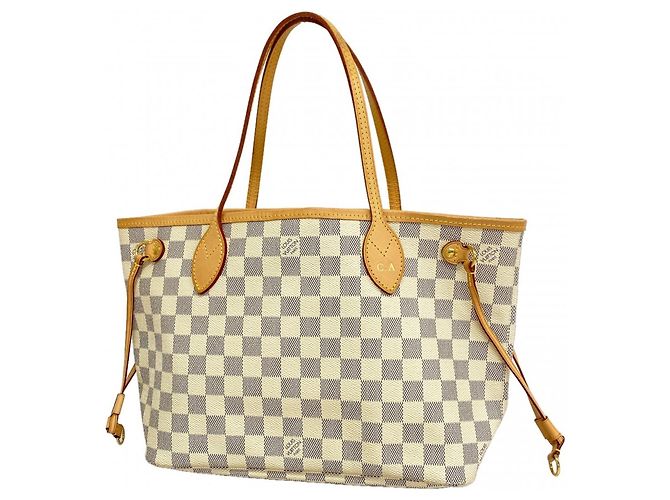 Louis Vuitton Damier Azur Neverfull PM Tote Bag Weiß