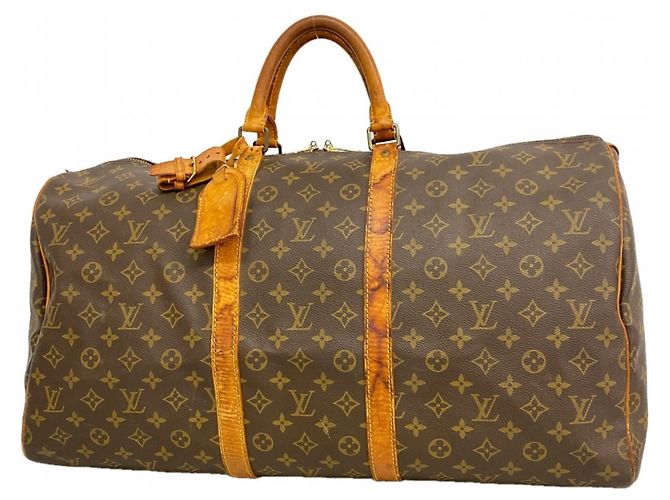 Bolsa Louis Vuitton Boston Monogram Keepall 55 Marrom