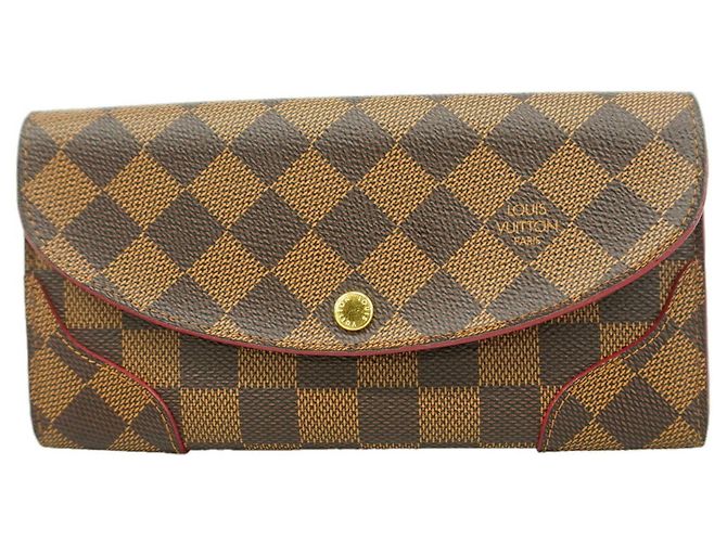 Louis Vuitton Damier Portefeuille Caïssa Long Wallet Fuschia Damier ebene