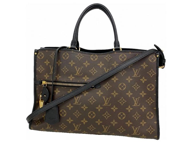 Louis Vuitton Monogram Popincourt MM Tote Bag Schwarz