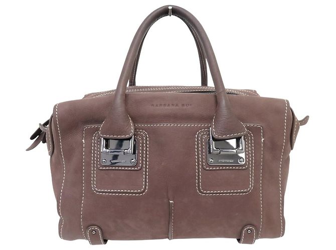 NEUF SAC A MAIN BARBARA BUI WEEKEND CUIR SUEDE MARRON LEATHER HANDBAG PURSE