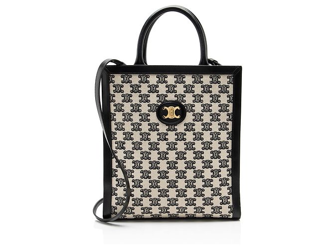 Céline Tote verticale Celine Triomphe Canvas Small Nero 