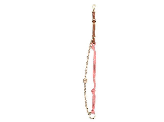 Miu Miu Lederner Metal Code Schlüsselanhänger Braun