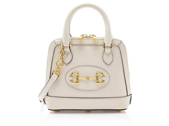 Mini bolsa Gucci Horsebit 1955 em couro Branco