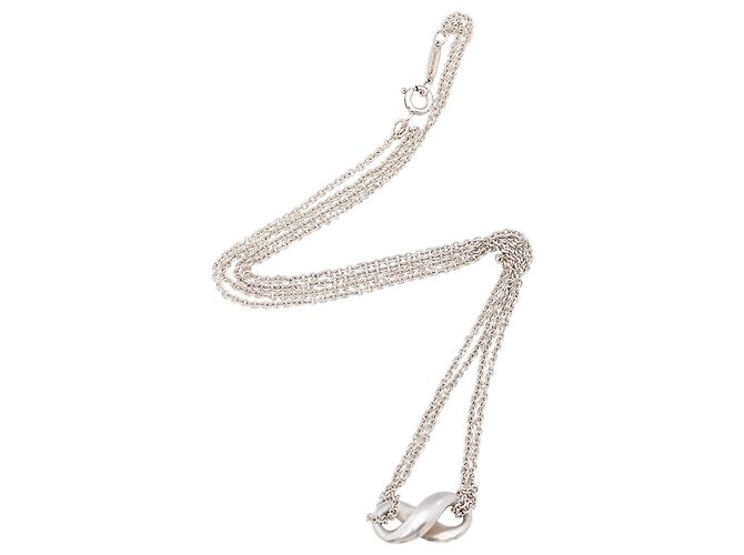 Colar de corrente dupla Infinity em prata de lei Tiffany & Co. Metálico