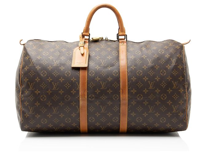 Louis Vuitton Vintage Monogram Canvas Keepall 55 Duffle Braun
