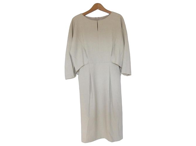 Autre Marque Double Cloth Kleid green label relaxing Beige
