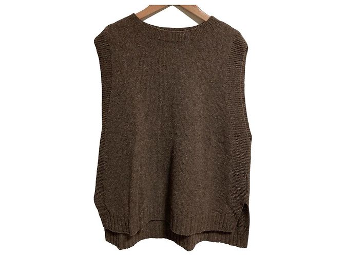 Autre Marque SO[] Wool Pullover Vest Brown