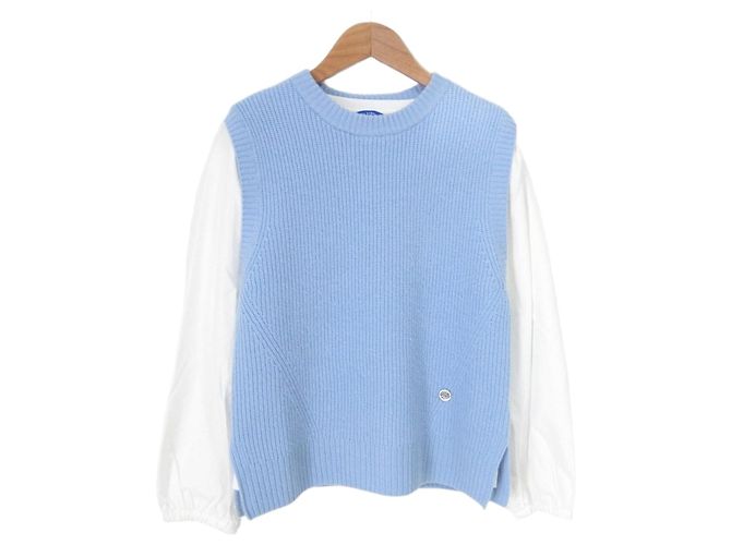 Autre Marque Blue Label Crestbridge Strickweste und Blusen-Set Blau Hellblau