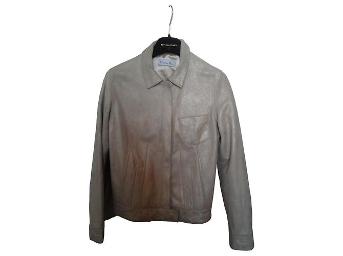 Christian Dior Goldene Lammlederjacke Größe 36