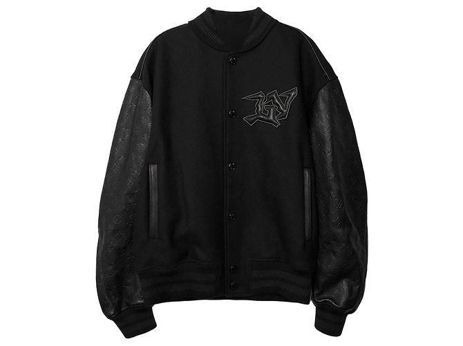 Louis Vuitton Monogram Varsity Jacket Black