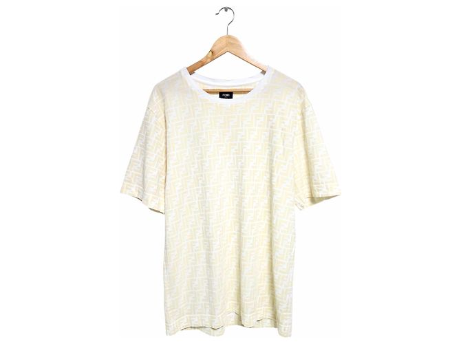 Fendi Jacquard-T-Shirt mit kurzen Ärmeln Weiß