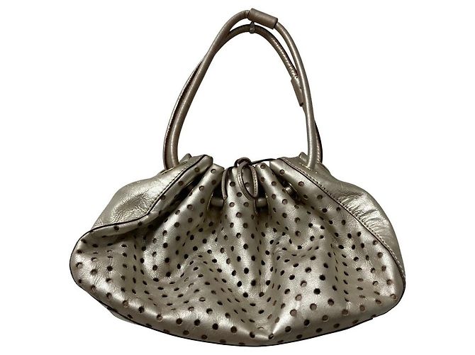 Sac à main en cuir perforé kate spade Doré