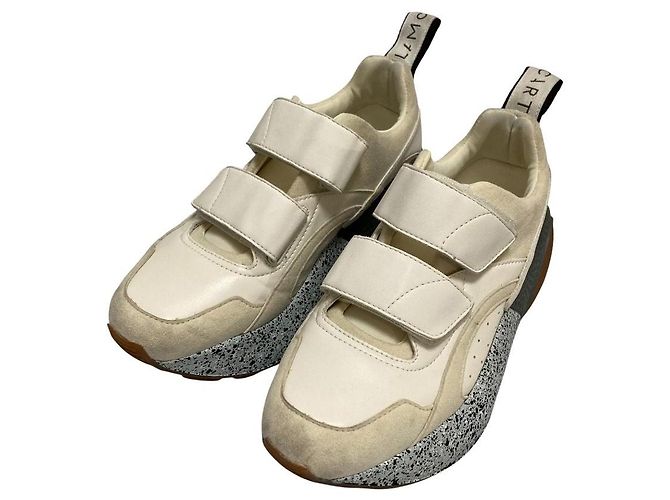 Stella Mc Cartney Baskets Stella McCartney Eclipse Velcro Noir Blanc Gris