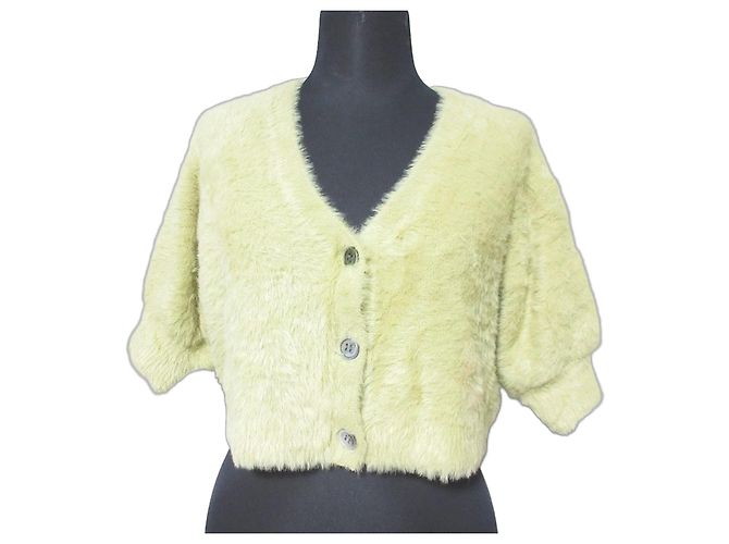 Autre Marque Cardigã de malha com mangas de penas GRACE CONTINENTAL Amarelo