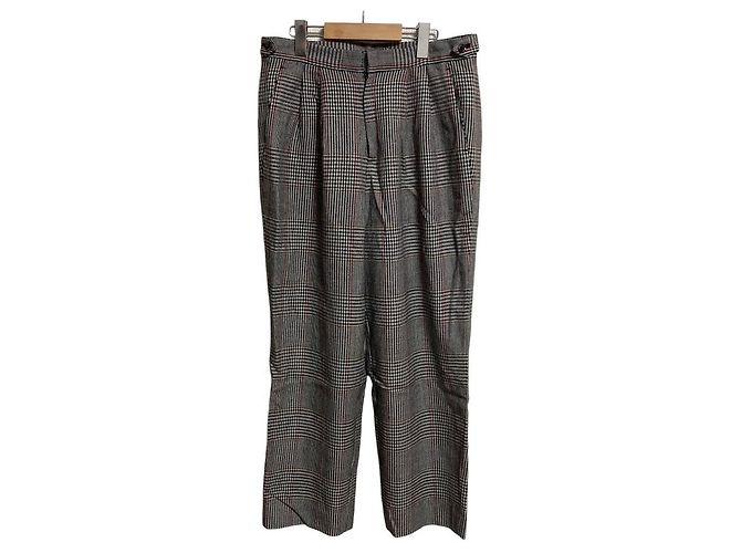 Autre Marque EZUMi Hose aus Wolle mit Glen-Check-Muster Weiß