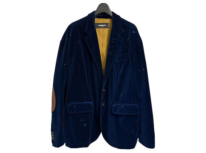 Autre Marque Dsquared2 Samt-Tailored-Jacke Blau Marineblau