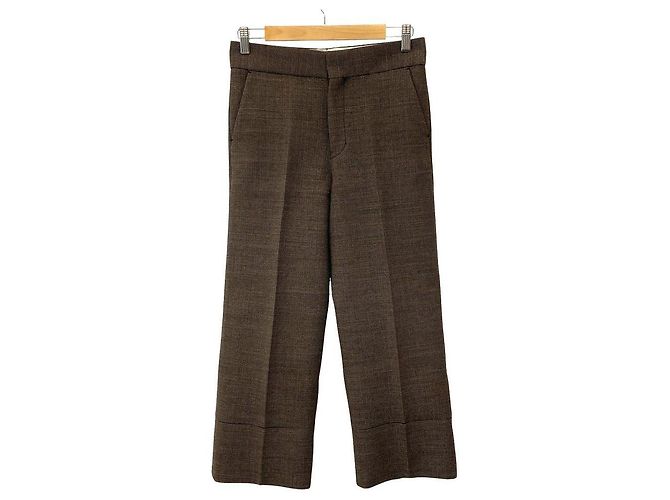 Autre Marque Drawer Wollhose mit Karomuster Braun