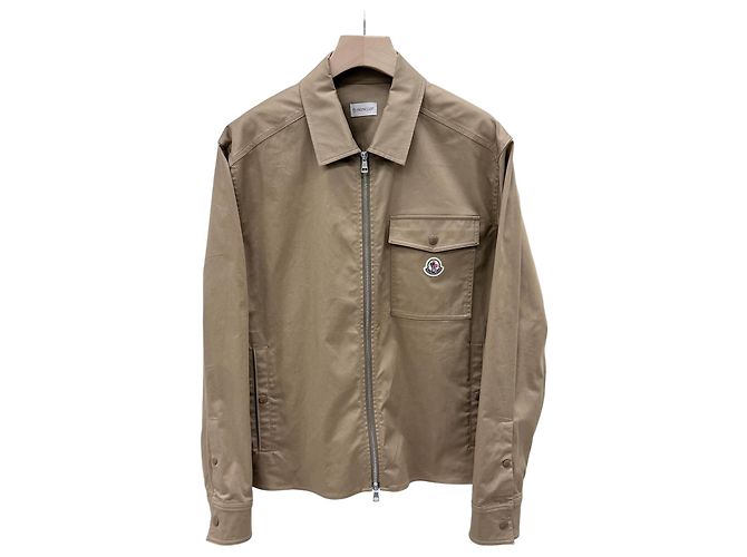 Moncler Gabardine Cotton Jacket Beige Brown